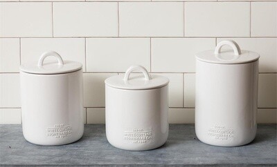 3 Piece Set - White Cottage Canisters