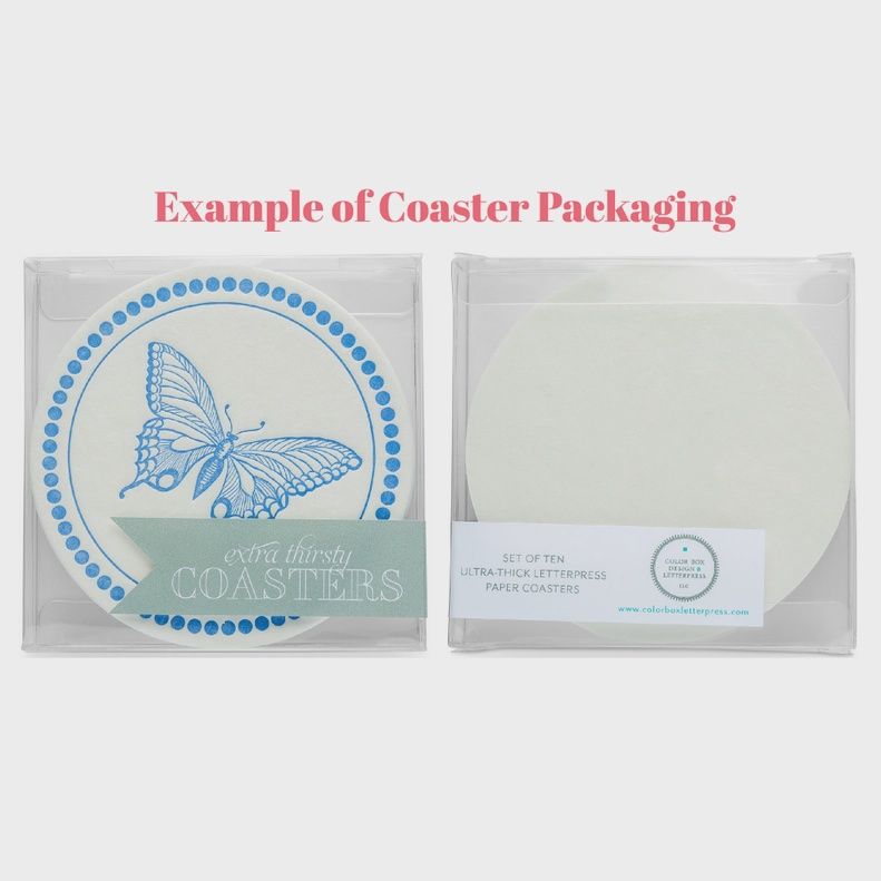 Extra Thirsty Coasters - Set of 10, Theme: Butterfly