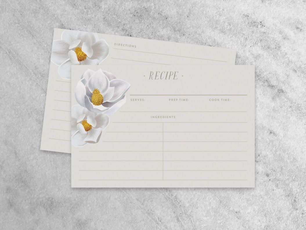 Magnolia Recipe Cards - Set of 12