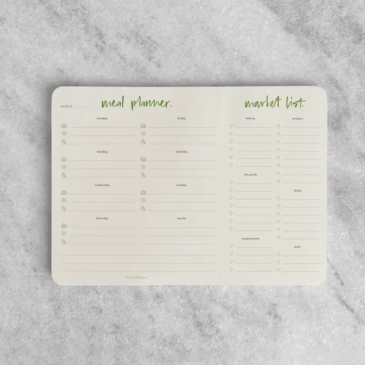 Meal Planner Notebook W/Tear Off
