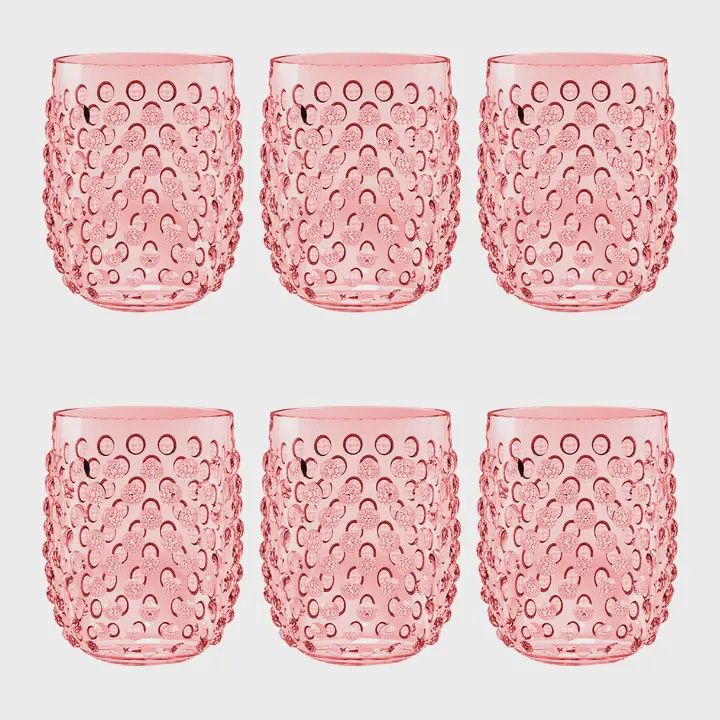 Hobnail Stemless 15oz - Pink Single