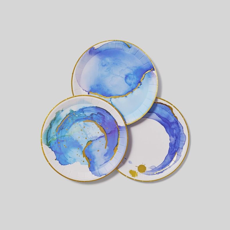 Ocean Watercolor Large Plates