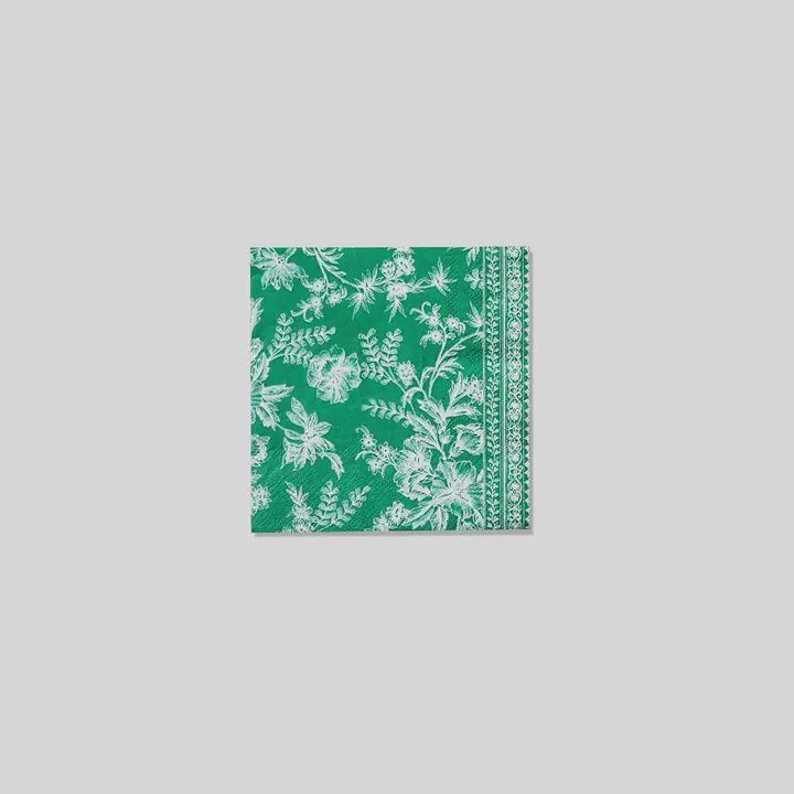 Emerald Toile Cocktail Napkin