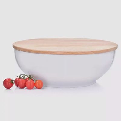 12&quot; Salad Bowl with Wood Cover/Stand