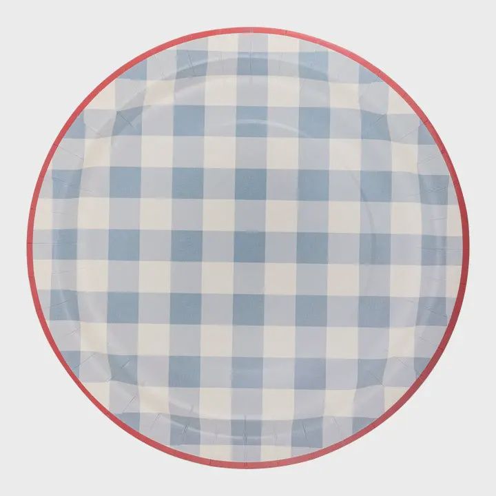 Hamptons Gingham Paper Plate 8, 10&quot;