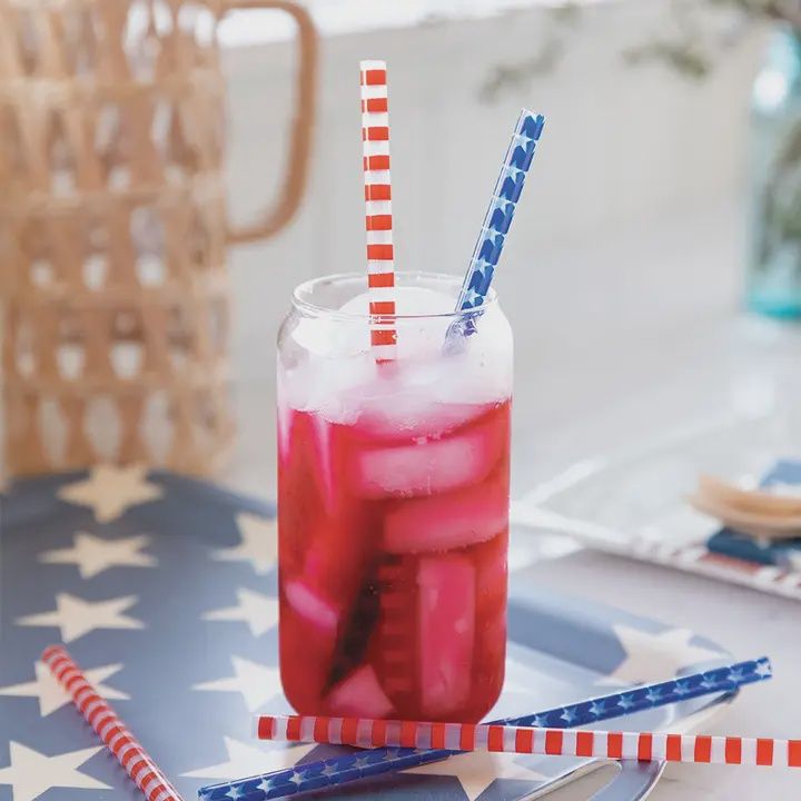 Red and Blue Reusable Straws