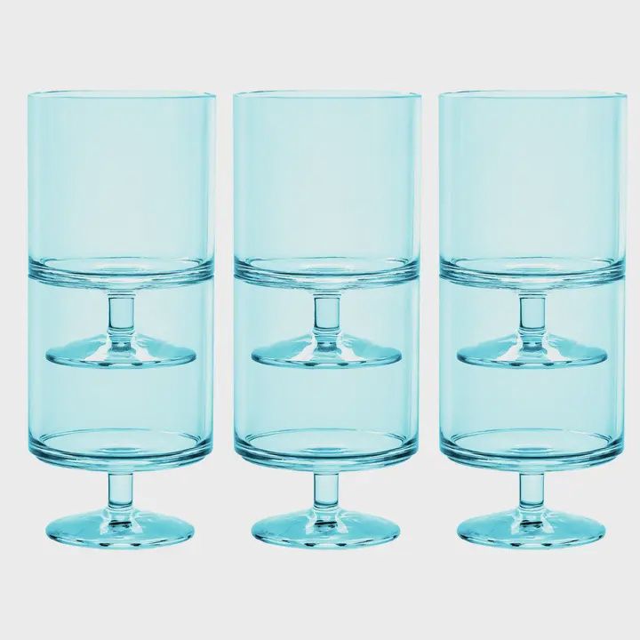 Stacking Wine Goblet, Aqua Blue 9.4oz Single