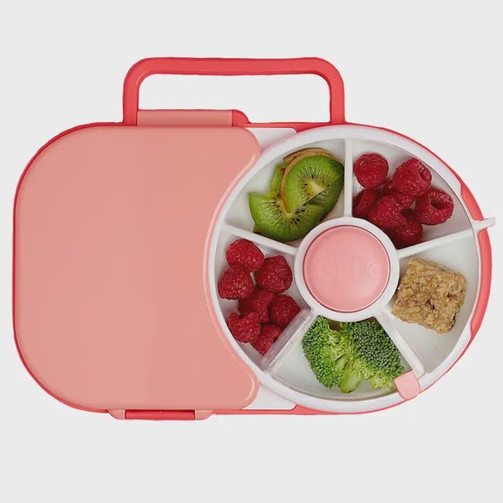 GoBe Kids Lunchbox with Snack Spinner, Color: Watermelon Pink