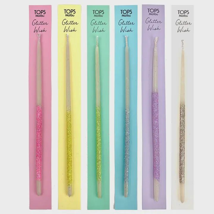 Glitter Wish 6&quot; Beeswax Candle, Color: Purple