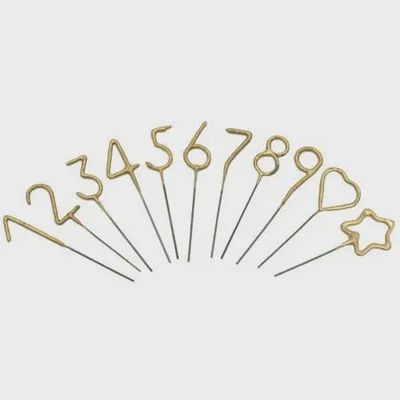 4" Gold Number Sparkler Wand