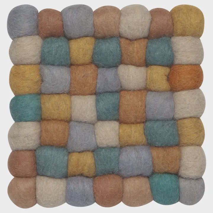Wool Felt Dot Trivet - Ochre