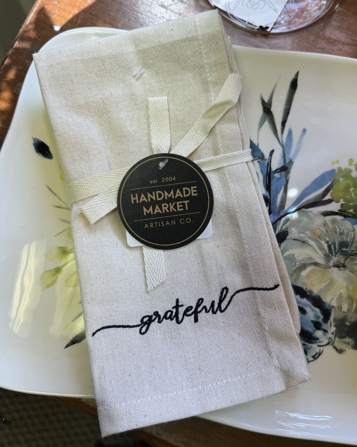 Script Napkin S/4 Grateful