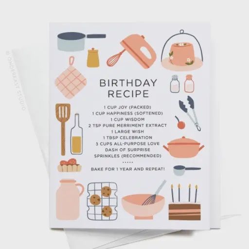 Birthday Recipe Card