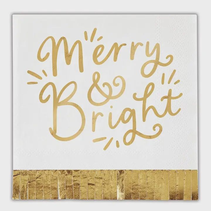 Foil Fringe Napkin  - Merry and Bright