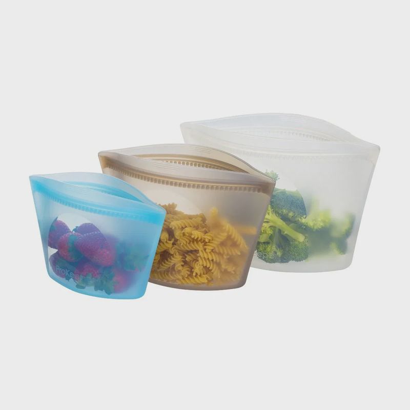 Silicone Stand Up Bags, Set of 3