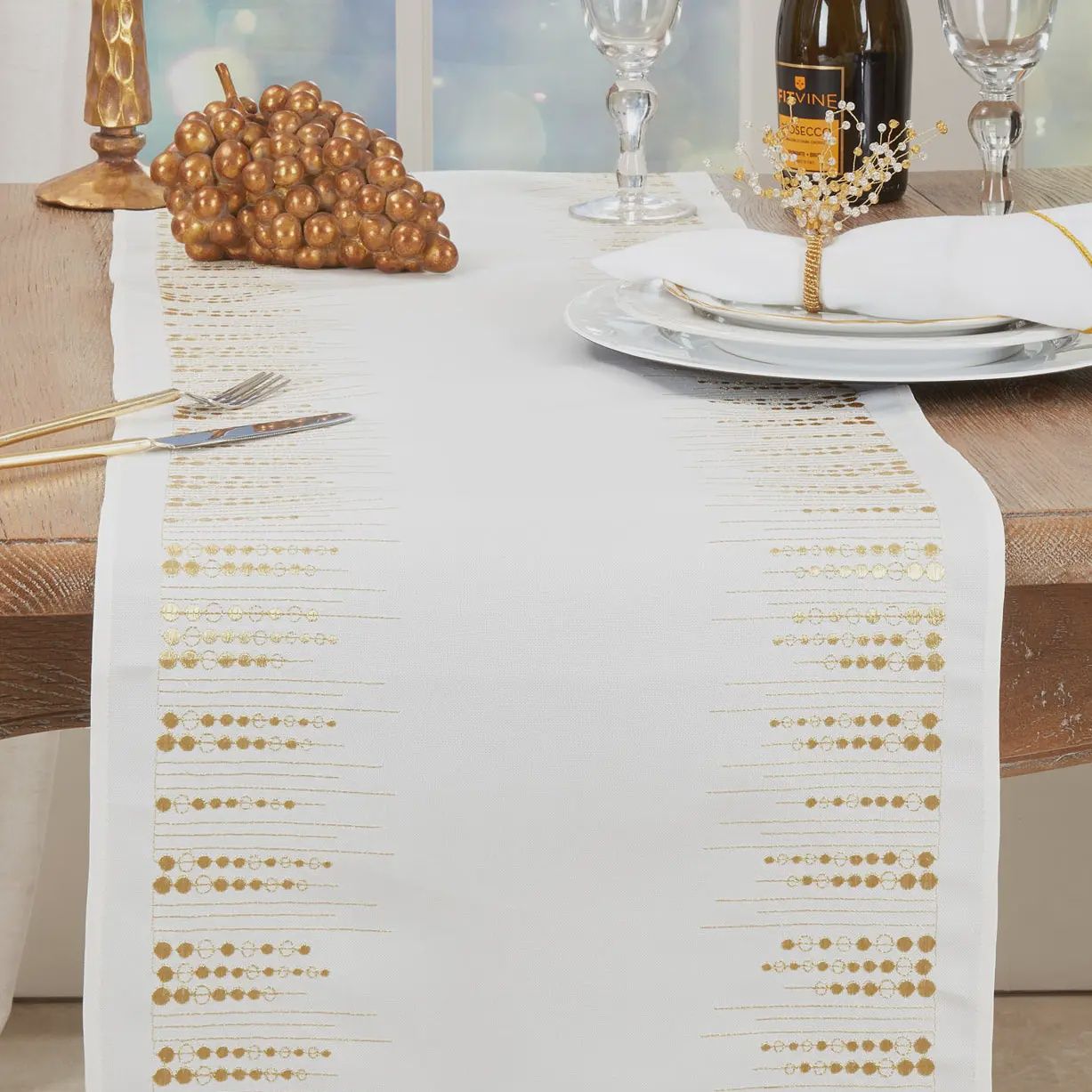 Gold Embroidered Dots