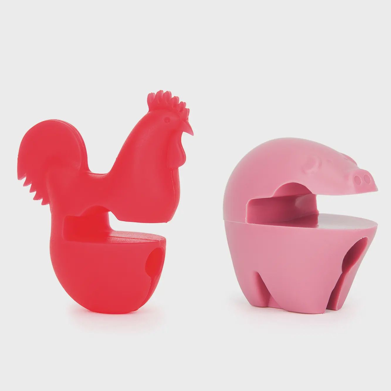 Pig and Rooster Pot Clip Set