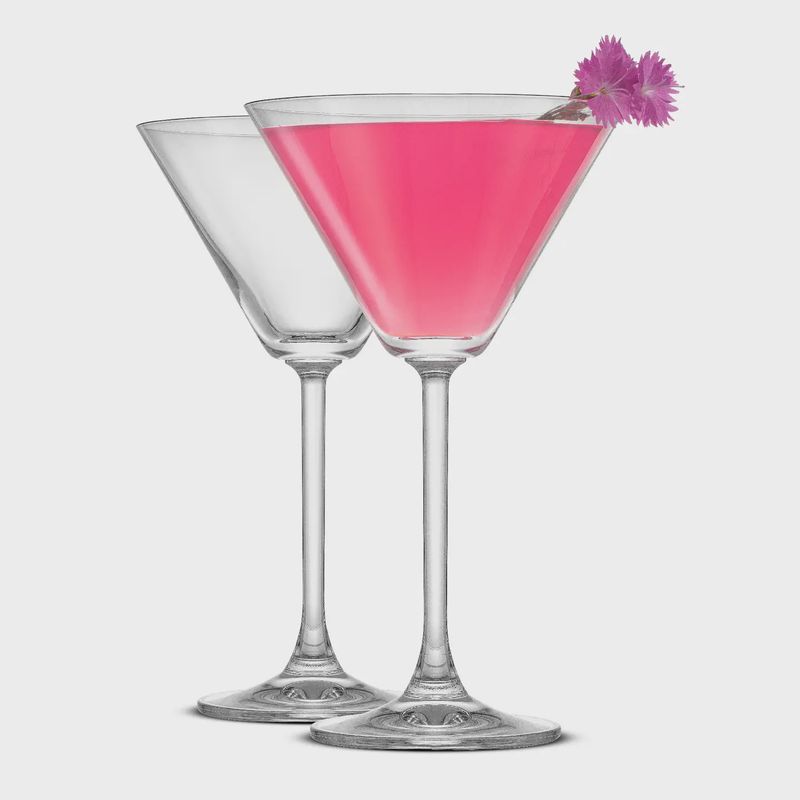 Olivia Stemmed Chrystal Martini Glass - Set of 2