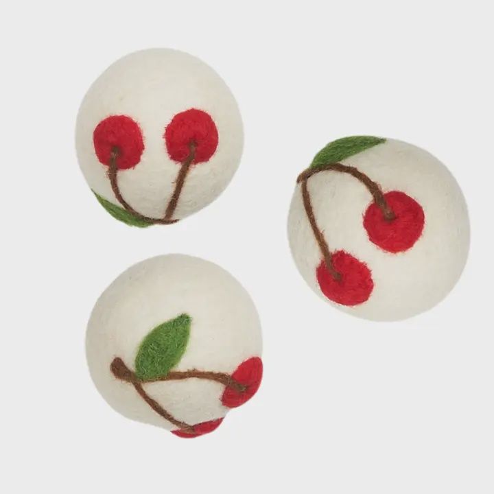 Wool Dryer Balls - Set of 3 Cherry
