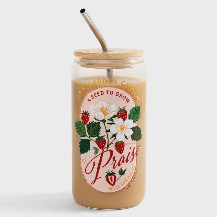 Strawberry Faith Glass Can