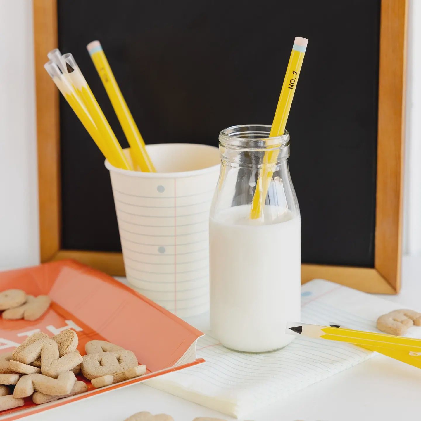 Pencil Reusable Straws - 12 Ct