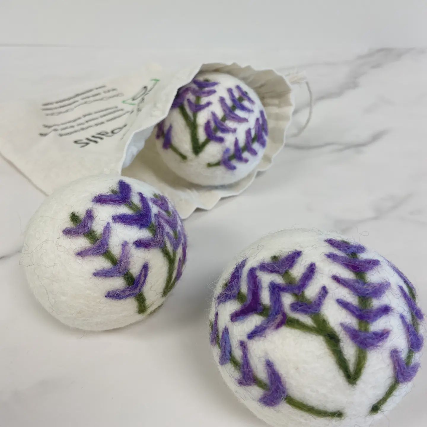 Lavendar Dryer Balls - Set of 3