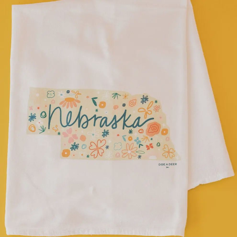 Nebraska Floral Kitchen Towel