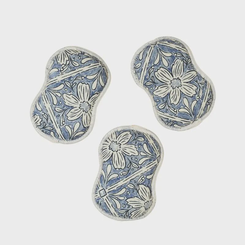 Reusable Sponges (Set of 3) Majolica Blue