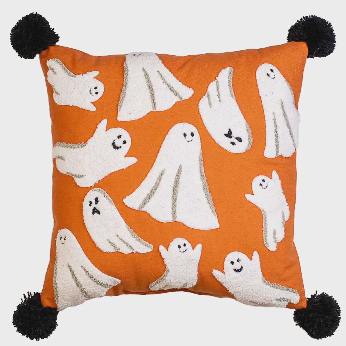 Spooky Ghosts Embroidered Pillow