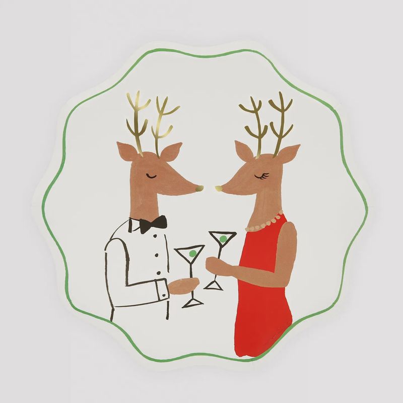 Mr &amp; Mrs Reindeer Side Plates