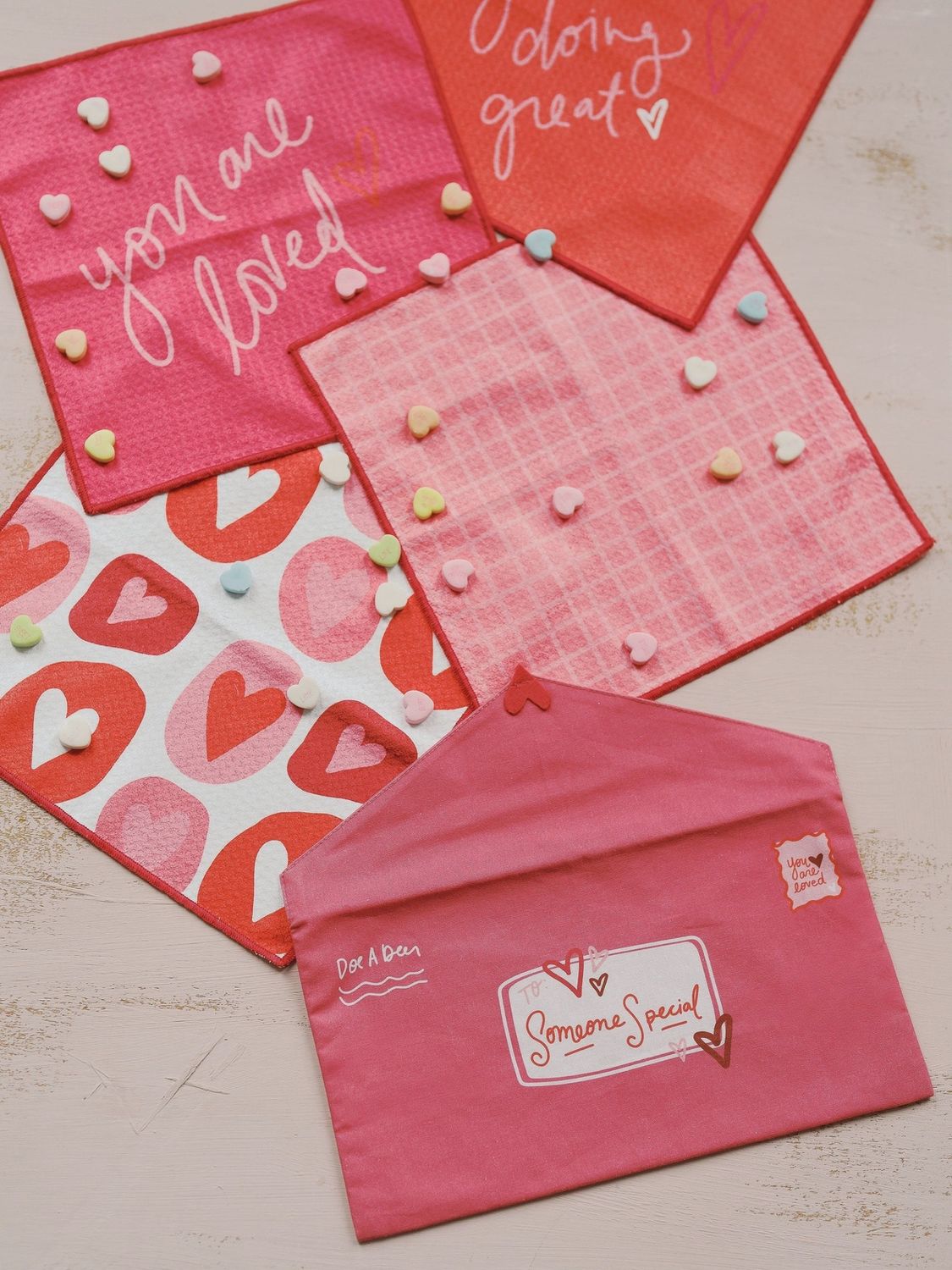 Love Notes Waffle Cloths - Set of 4