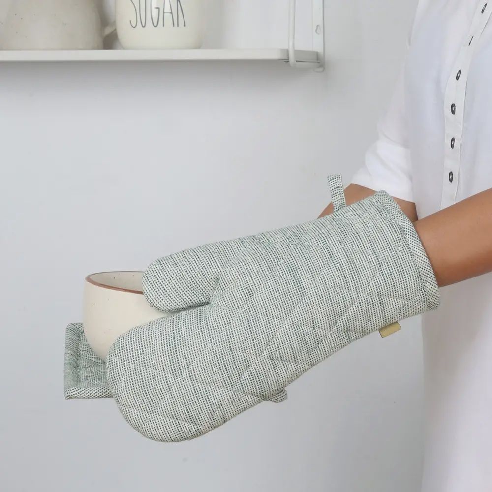 Oven Glove - Slub Chambray Green