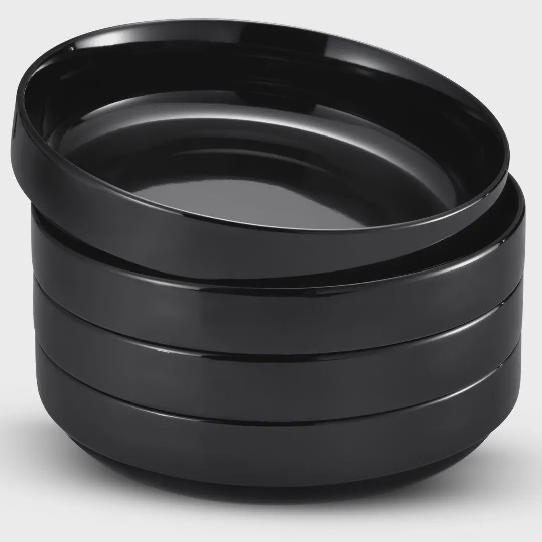 Stackable Pasta Bowl, Set of 4 - Black