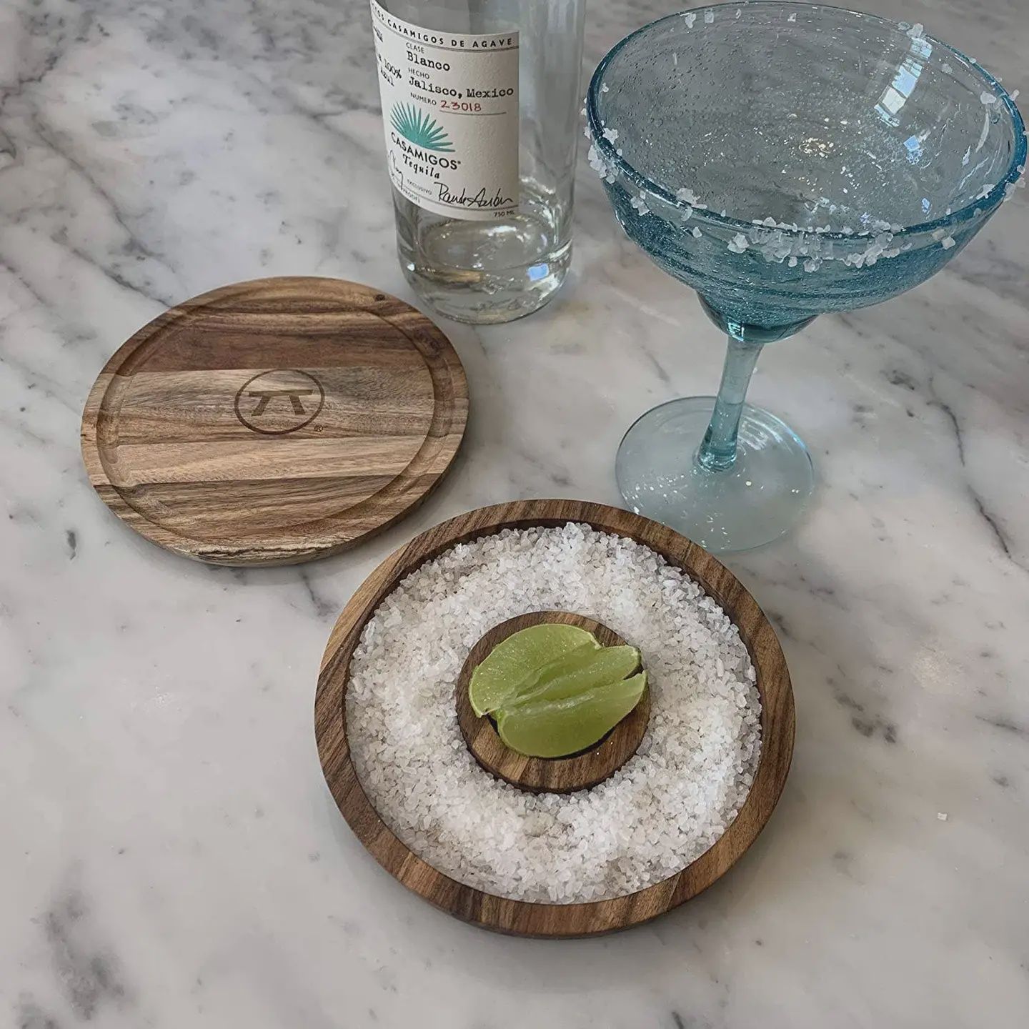 3 in 1 Acacia Wood Salt Rimmer, Cutting Board