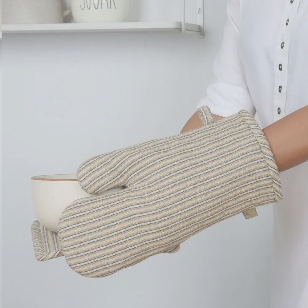 Oven Glove - Seersucker - Mustard