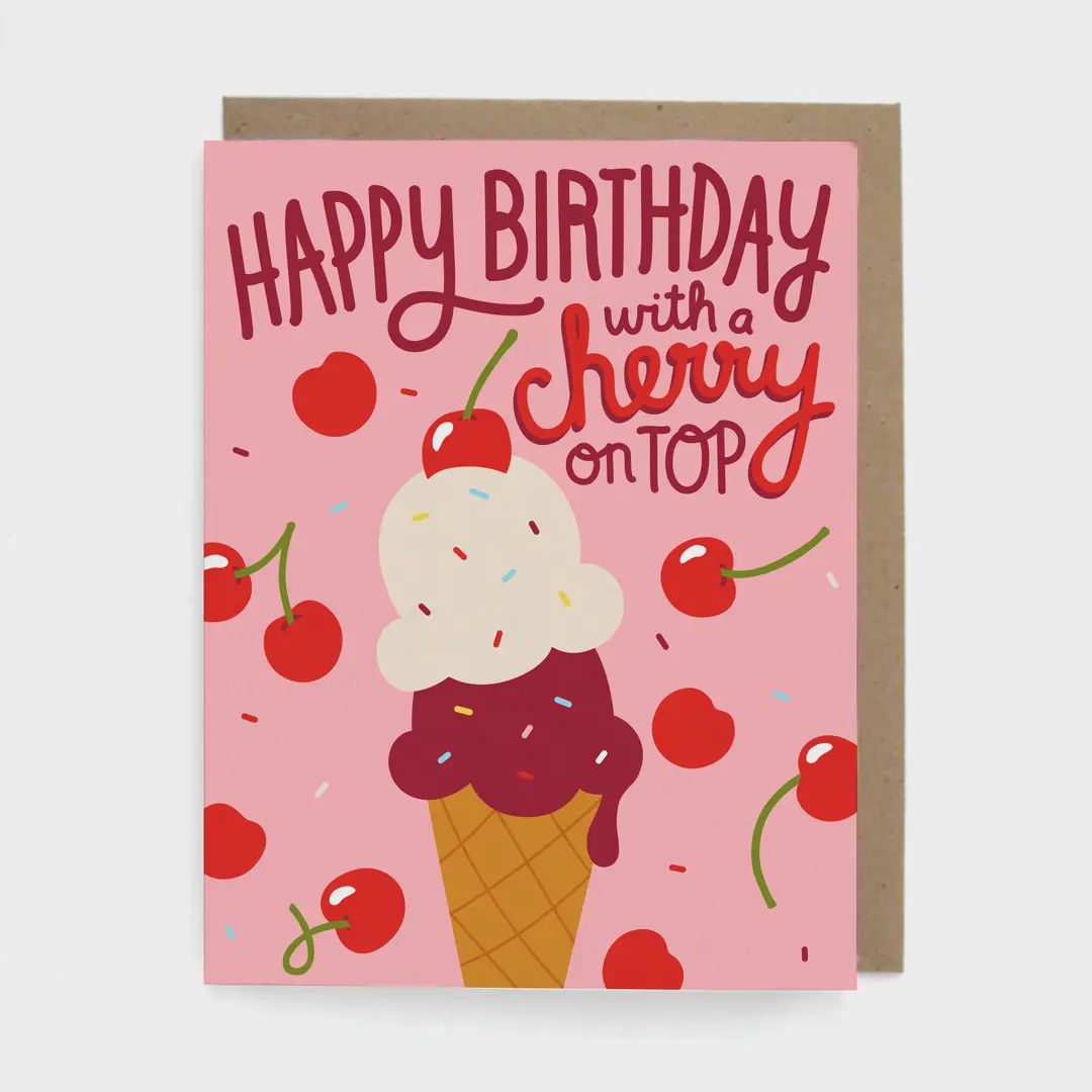 Cherry Birthday Greeting Card