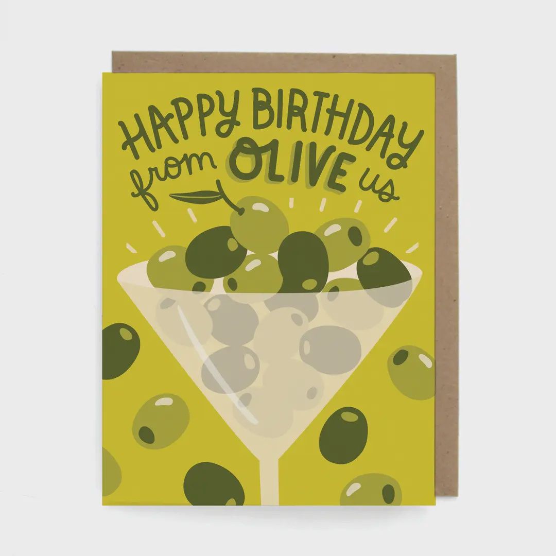 Olive Us Birthday Greeting Card