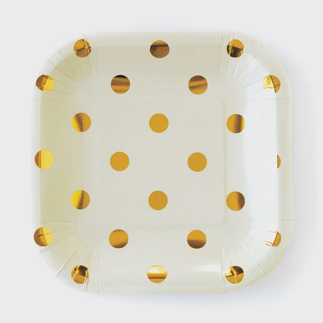 Cream Polka Dot Plates