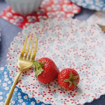 Floral Bamboo Plate Set