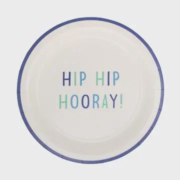 Blue Hip Hip Hooray! Plate