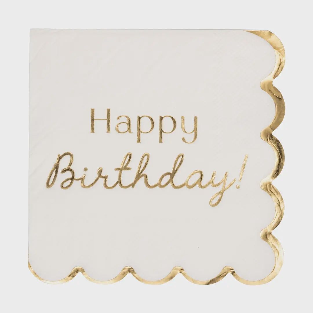 Foil Birthday Cocktail Napkin