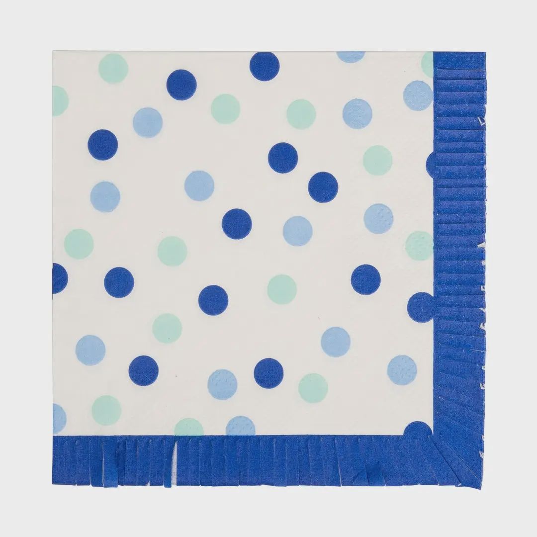 Blue Birthday Dots Cocktail Napkin