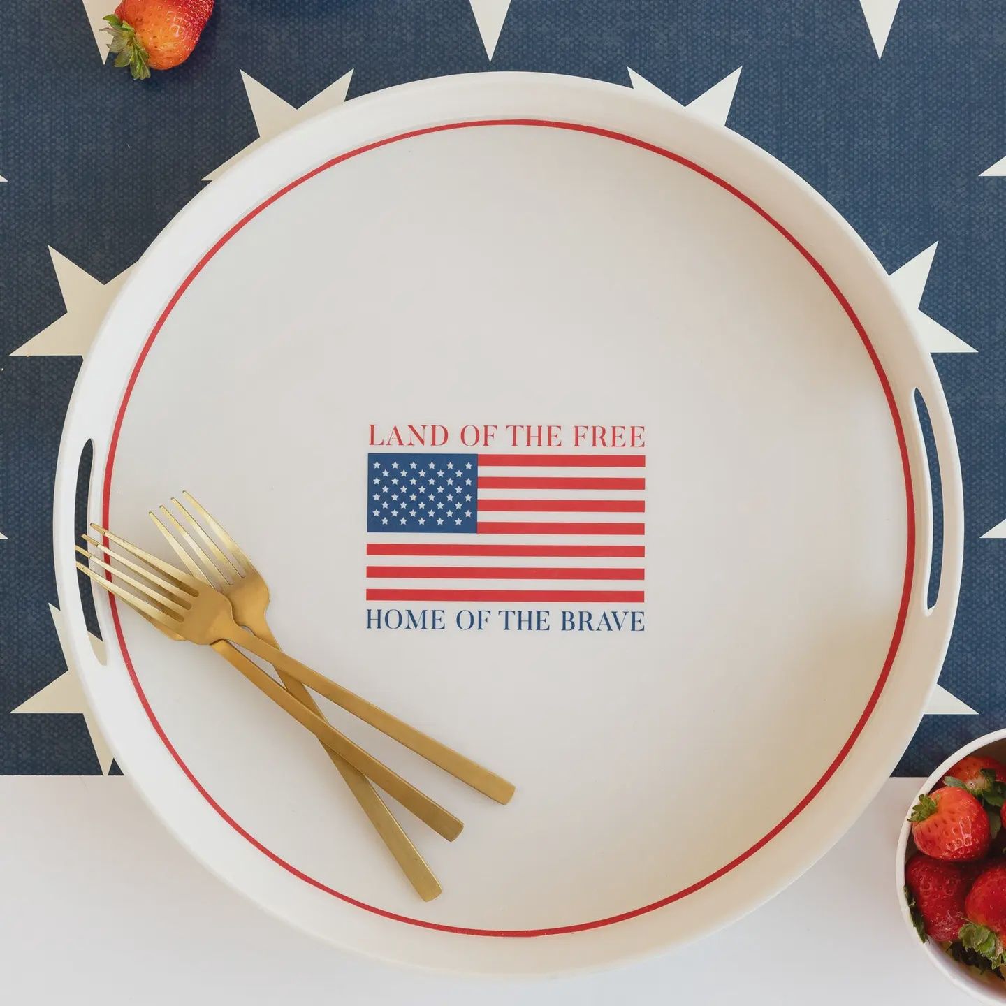 Land of the Brave Bamboo Tray