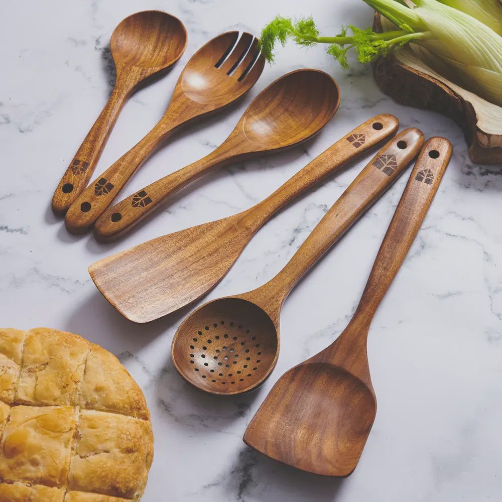 6 PC Wooden Spoons