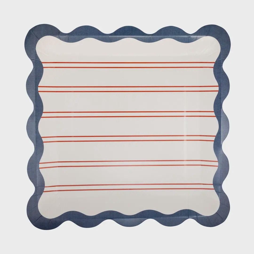 Red Stars Paper Plates