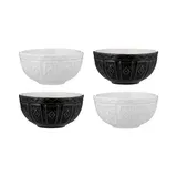 Food Prep Bowls - Set of 4 Black and White