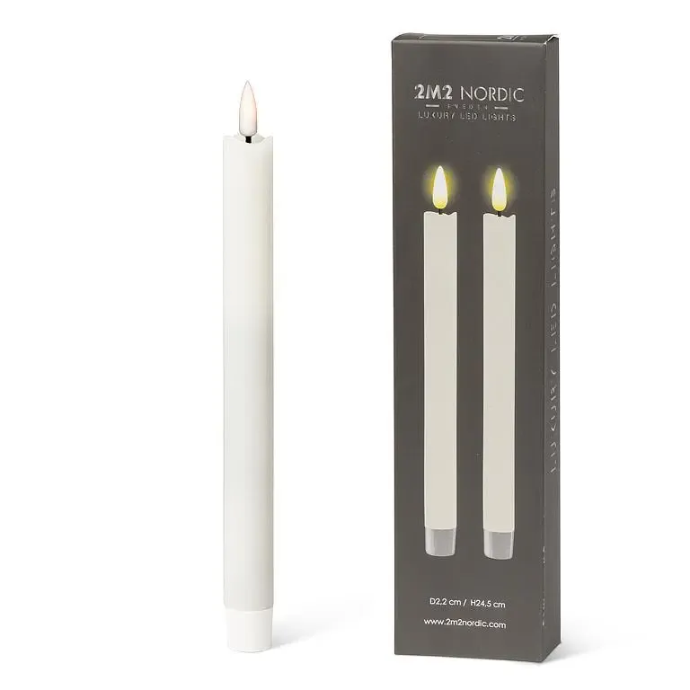 Set of 2 Sand LED Taper Candles - 9.5" H