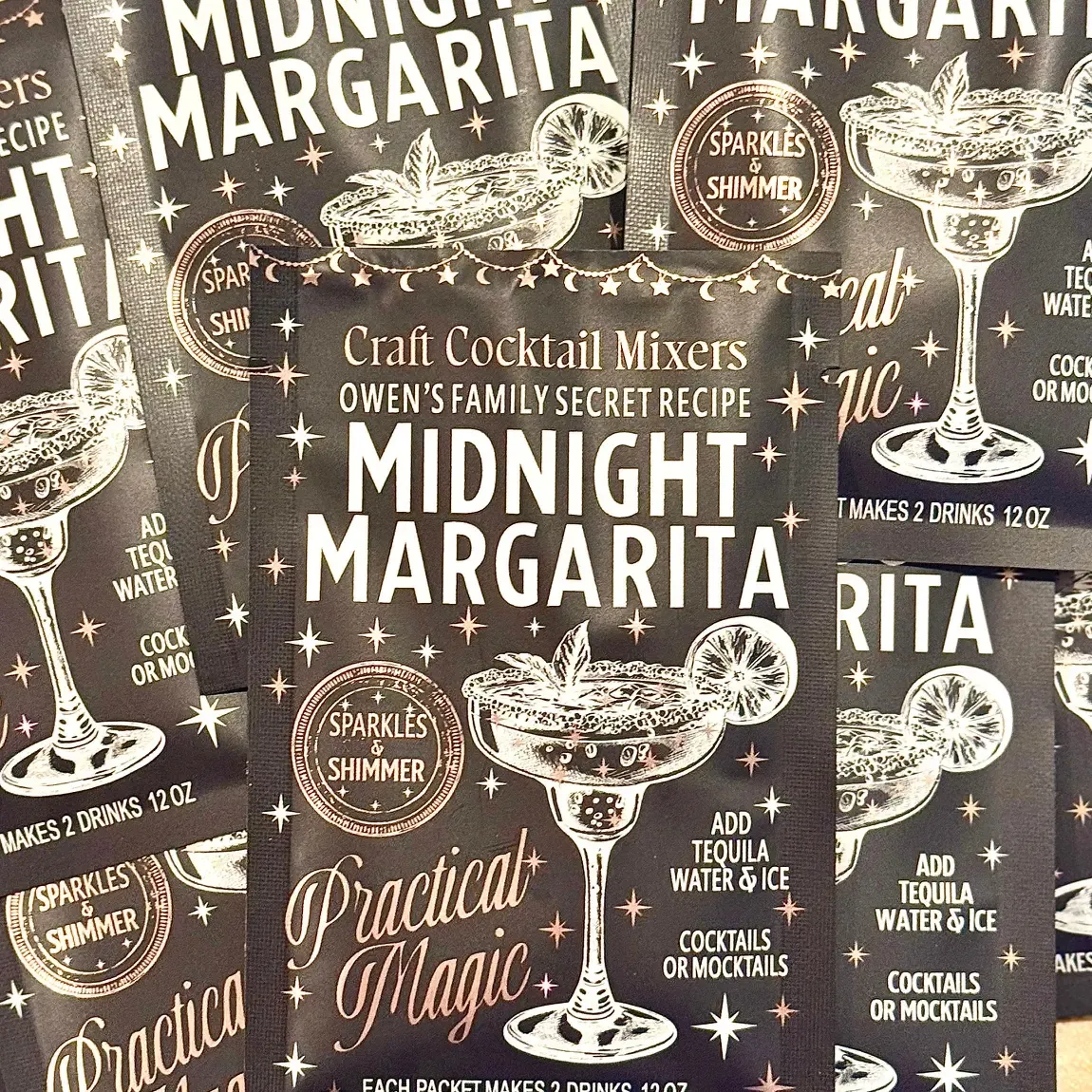 Sparkle Midnight Margarita - 2 Drinks