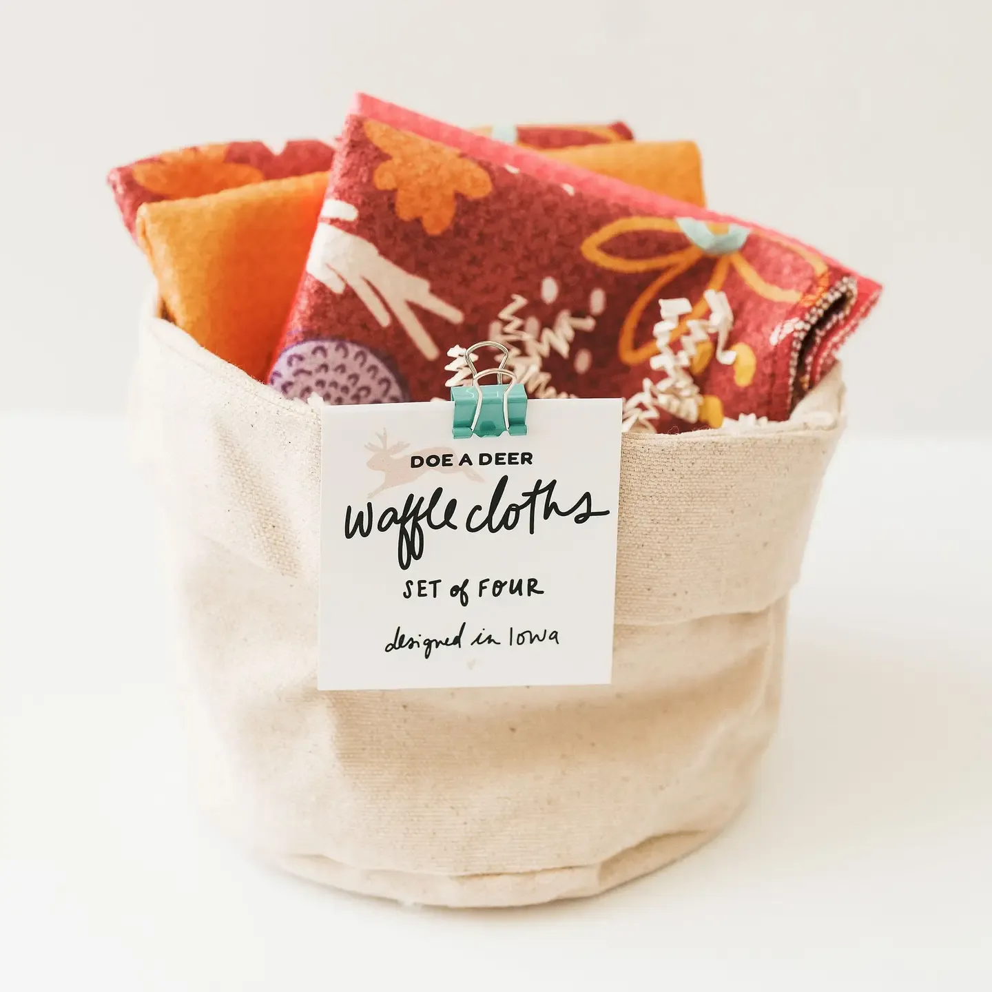Falling for Floral Waffle Cloths - Set of 4