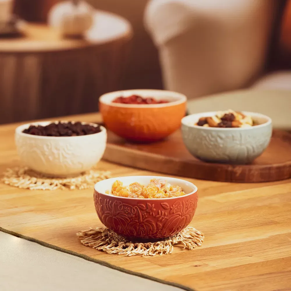 Set of 4 Mini Pumpkin Bowls, 5.9-Ounce